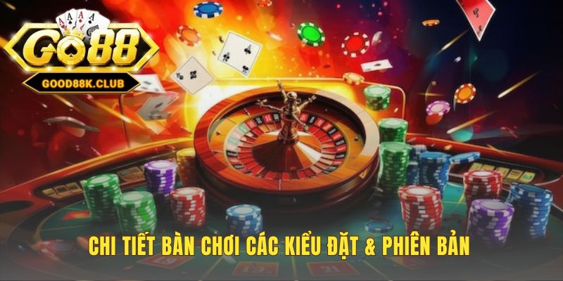 Chi tiết bàn chơi bao gồm các kiểu đặt và phiên bản game